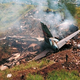 The smoldering wreckage of Flight 251, which crossed the Stygian ferry.